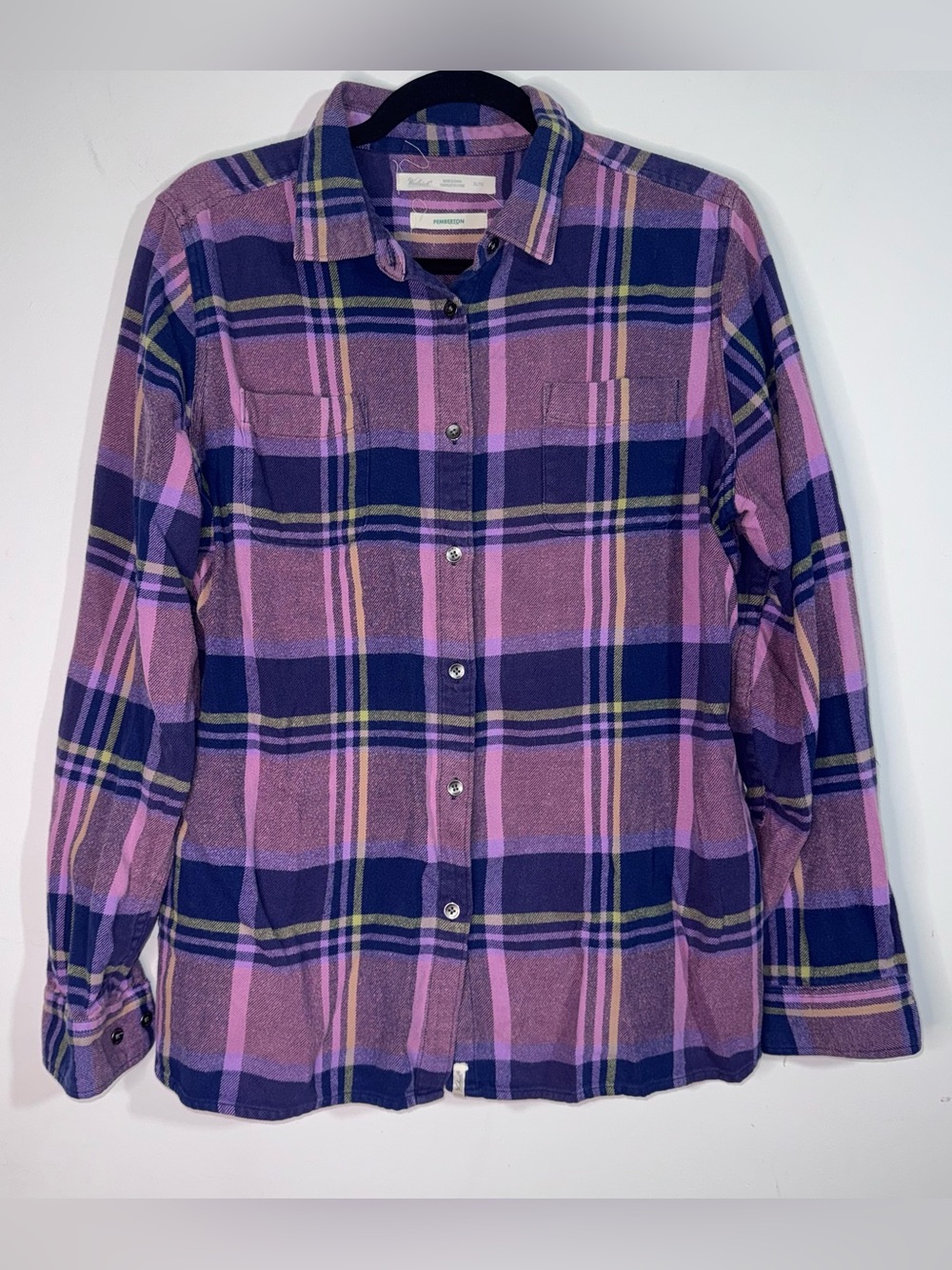 Woolrich Pink and Purple Plaid Button-Down Shirt